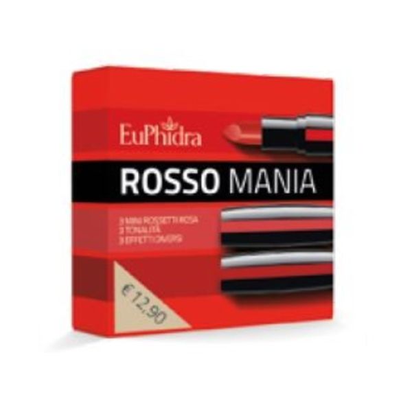 EUPHIDRA ROSSO MANIA 3 MINI ROSSETTI TONO ROSSO