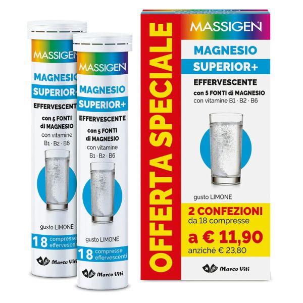 MASSIGEN MAGNESIO SUPERIOR 18+18 COMPRESSE EFFERVESCENTI