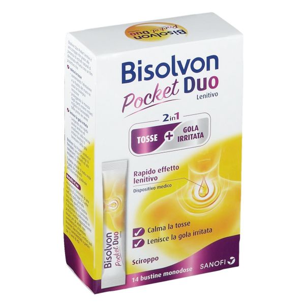 BISOLVON DUO POCKET LENITIVO TOSSE + GOLA CON MIELE E ALTEA 14 BST