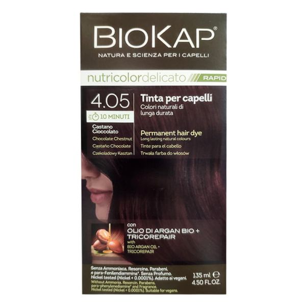 BIOKAP NUTRICOLOR DELICATO RAPID 4,05 CASTANO CIOCCOLATO 135 ML