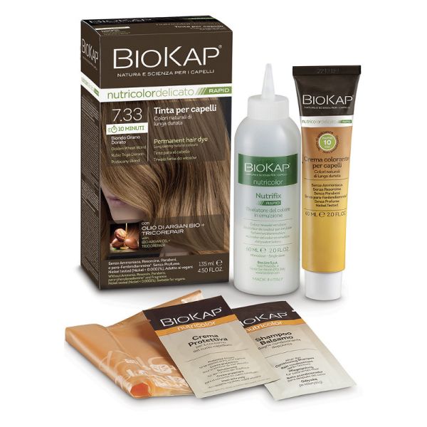 BIOKAP NUTRICOLOR DELICATO RAPID 7,33 BIONDO GRANO 135 ML
