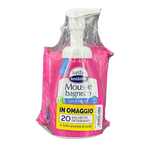 EUPHIDRA AMIDO MOUSSE DETERGENTE 250 ML + SALVIETTE 20 PEZZI