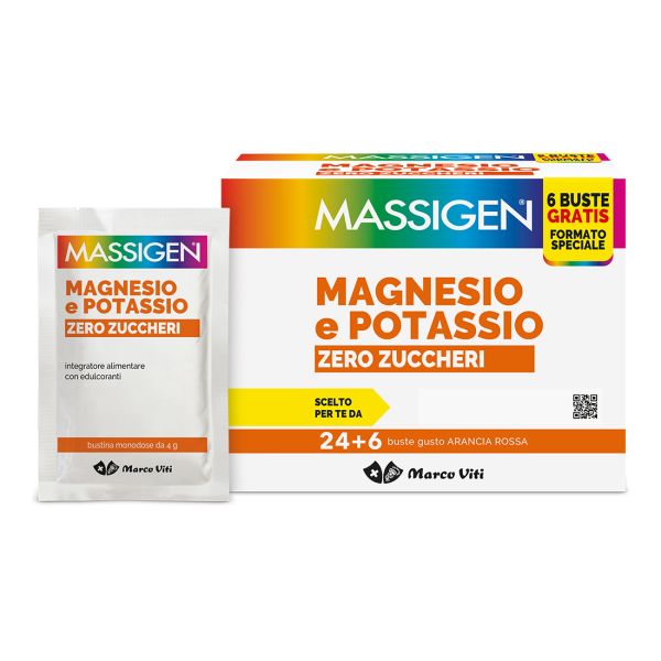 MASSIGEN MAGNESIO POTASSIO ZERO ZUCCHERO 24+6 BUSTINE