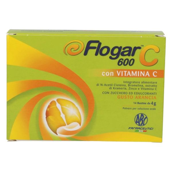 FLOGAR C 600 CON VITAMINA C GUSTO ARANCIA 14 BUSTINE