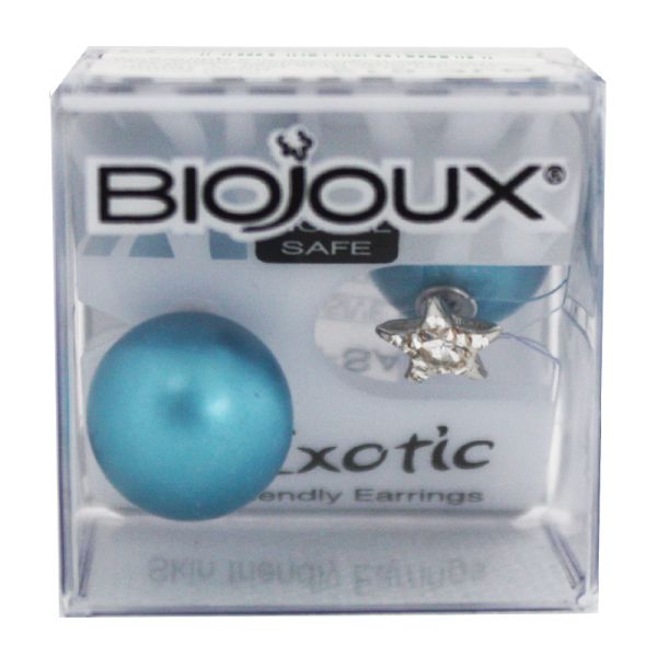 ORECCHINO STERILE BJE612 STAR+CRYSTAL BLUE BALL