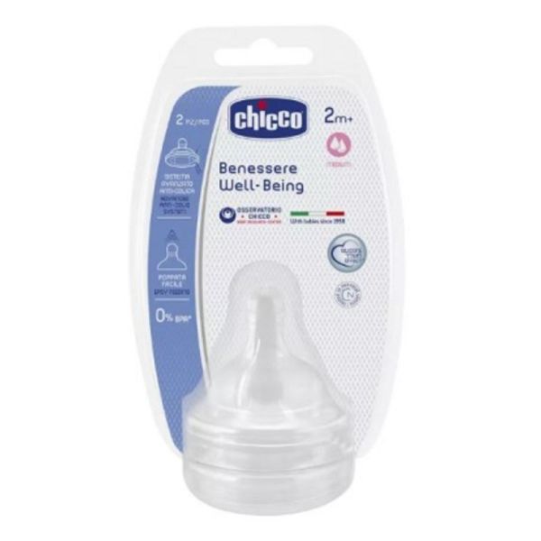 CHICCO TETTARELLA 2 MESI+ MEDIUM SILICONE 2 PEZZI