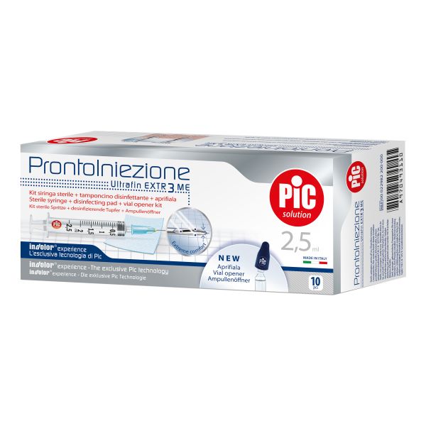 SIRINGA PIC SOLUTION PRONTO INIEZIONE 2,5 ML AGO GAUGE  10 PEZZI