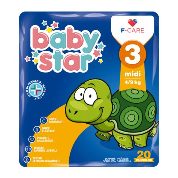 PANNOLINO BABYSTAR 4/9KG T3 20 PEZZI