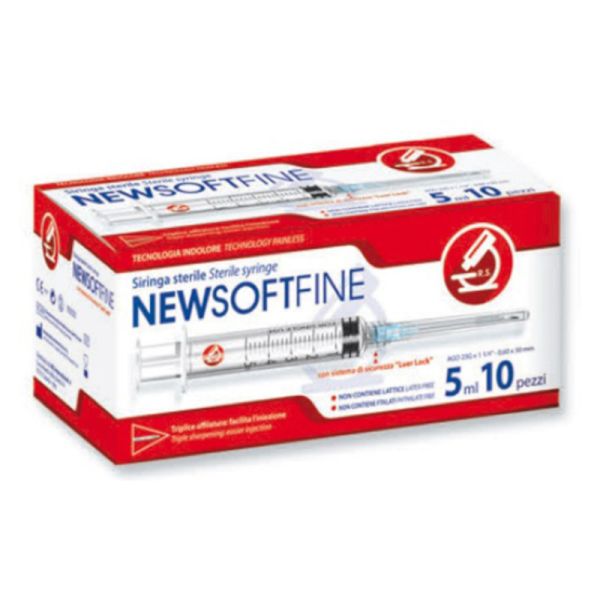 NEWSOFTFINE SIRINGA 5ML AGO 23 GAUGE 10 PEZZI