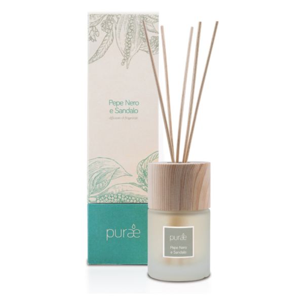 PURAE DIFFUSORE BASTONCINI 100 ML PEPE NERO E SANDALO