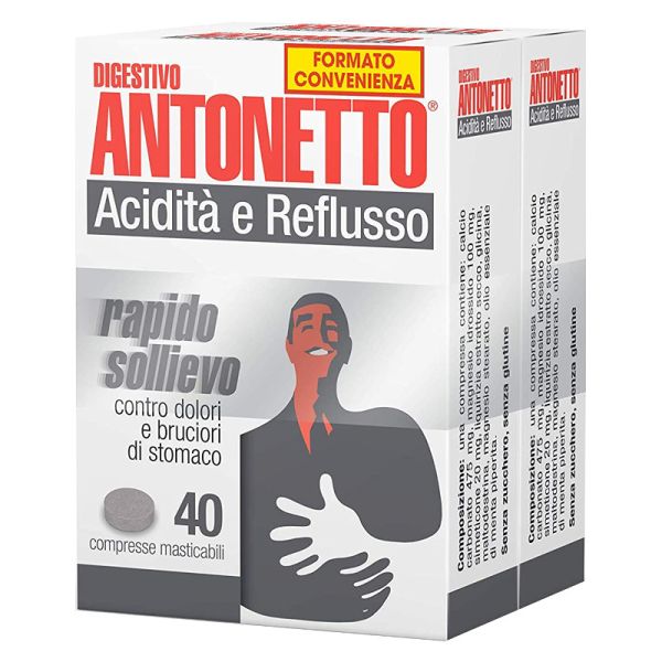 DIGESTIVO ANTONETTO ACIDITA' E REFLUSSO BIPACCO 80 COMPRESSE