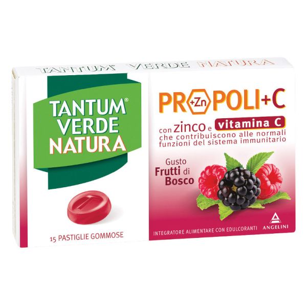 TANTUM VERDE NATURA PROPOLI+C  15 PASTIGLIE GOMMOSE FRUTTI DI BOSCO