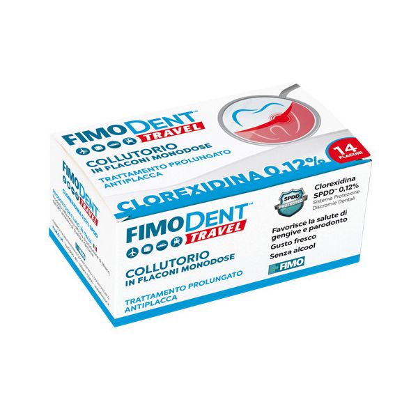 FIMODENT TRAVEL COLLUTORIO CLOREXIDINA SPDD 0,12% 14 FLACONCINI MONODOSE 10 ML