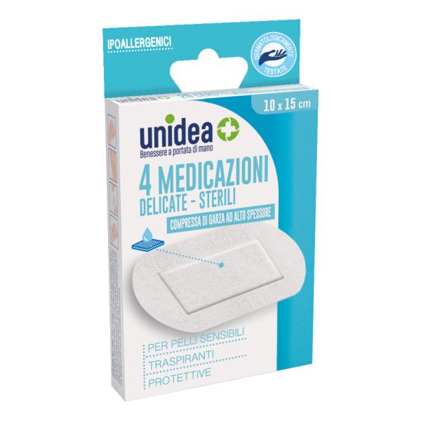 UNIDEA MEDICAZIONE STERILE TESSUTO NON TESSUTO 10X25CM 4 PEZZI