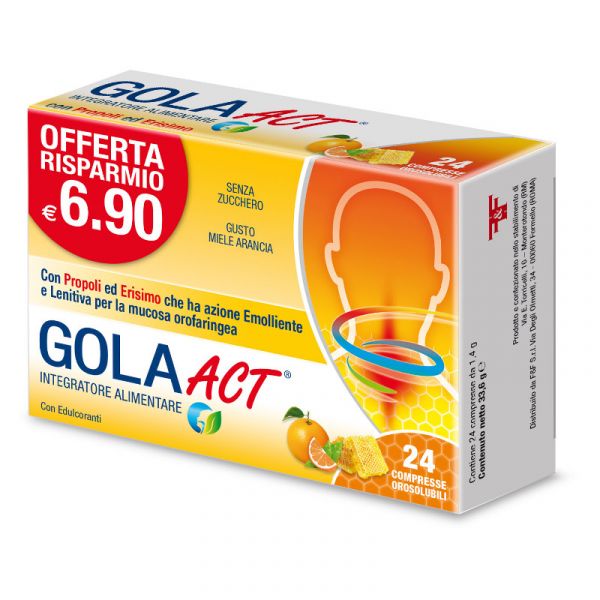 GOLA ACT MIELE ARANCIA 24 COMPRESSE SOLUBILI 33,6 G