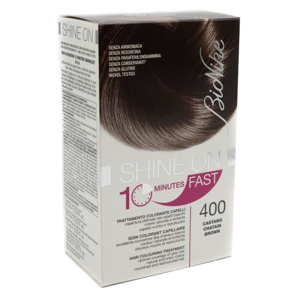 BIONIKE SHINE ON FAST TRATTAMENTO COLORANTE CAPELLI CASTANO 400 60 ML +