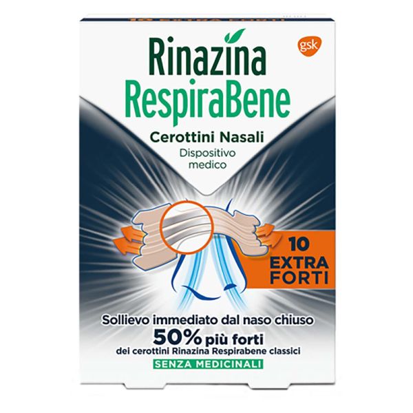 RINAZINA RESPIRABENE CEROTTI NASALI EXTRA FORTI 10 PEZZI