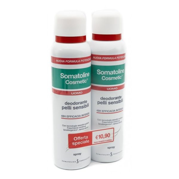 SOMATOLINE DEODORANTE PELLE SENSIBILE UOMO 2X150ML