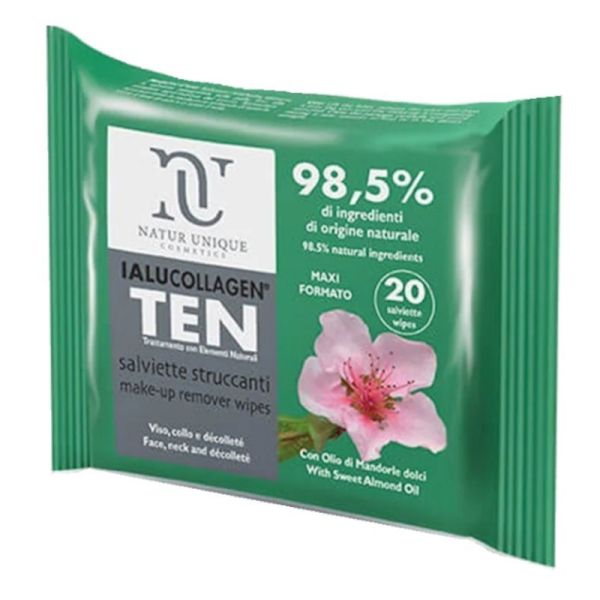 NATUR UNIQUE IALUCOLLAGEN TEN SALVIETTE STRUCCANTI 20 PEZZI