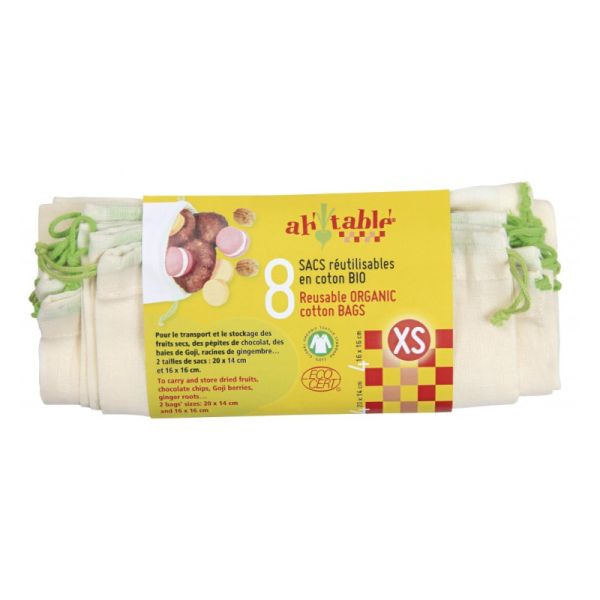 SET DI 8 SACCHETTI RIUTILIZZABILI XS