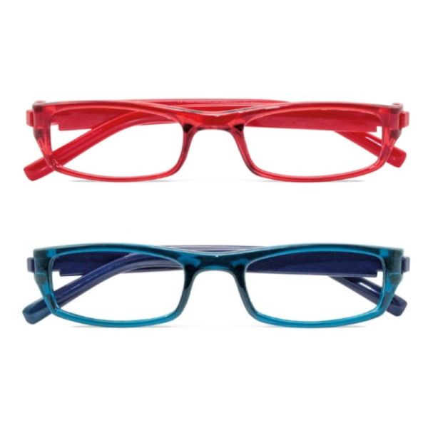 OCCHIALI TWINS SILVER ESSENTIAL ROSSO E BLU +1,50