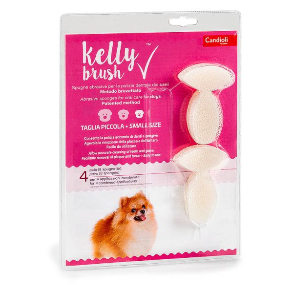 KELLY BRUSH SPUGNETTA ABRASIVA PER CANI DI TAGLIA PICCOLA 8 PEZZI