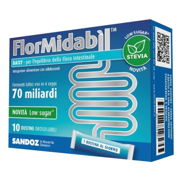 FLORMIDABIL DAILY CON STEVIA 10 BUSTINE