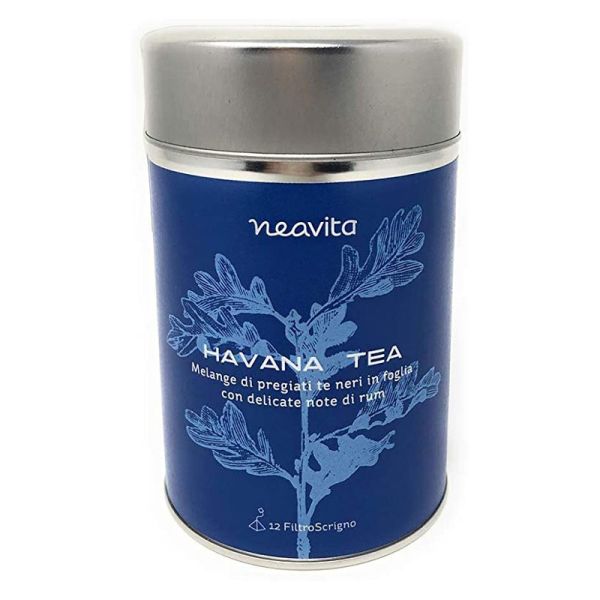 SILVER TIN TEA LOVERS BLU CON MELANGE HAVANA FILTRI 12 X 2,5 G