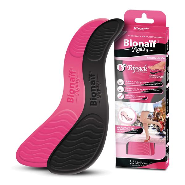 BIONAIF AGILITY SOTTOPIEDE CONFEZIONE DOPPIA ROSA E NERO