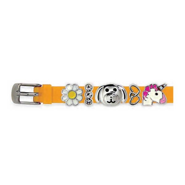 SANICO BRACCIALETTO IN SILICONE CON CHARMS DI METALLO CORAL BJB008