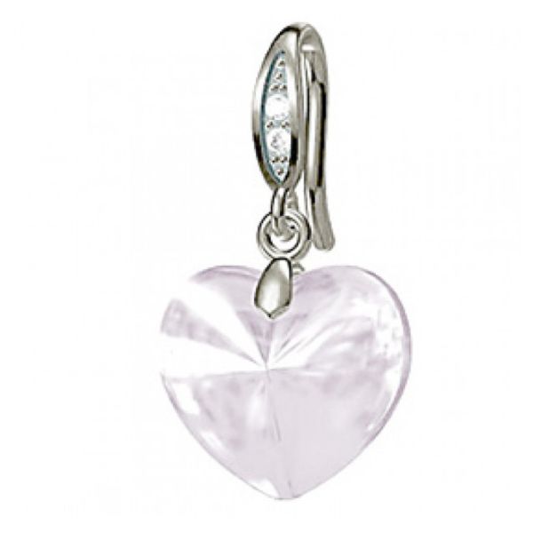 ORECCHINI POST FORATURA CRYSTAL HEART DANGLE