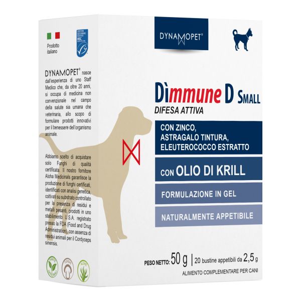 DIMMUNE D SMALL CANI 20 BUSTINE APPETIBILI DA 2,5 G