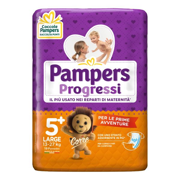 PAMPERS PROGRESSI LARGE 5+ 19 PEZZI