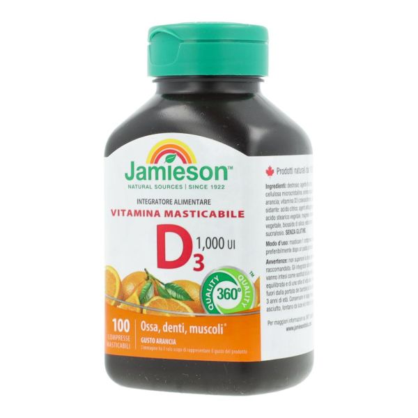 JAMIESON VITAMINA D MASTICABILE ARANCIA 100 COMPRESSE