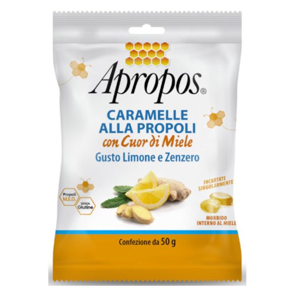 APROPOS CARAMELLE DURE LIMONE/ZENZERO CUOR DI MIELE 50 G