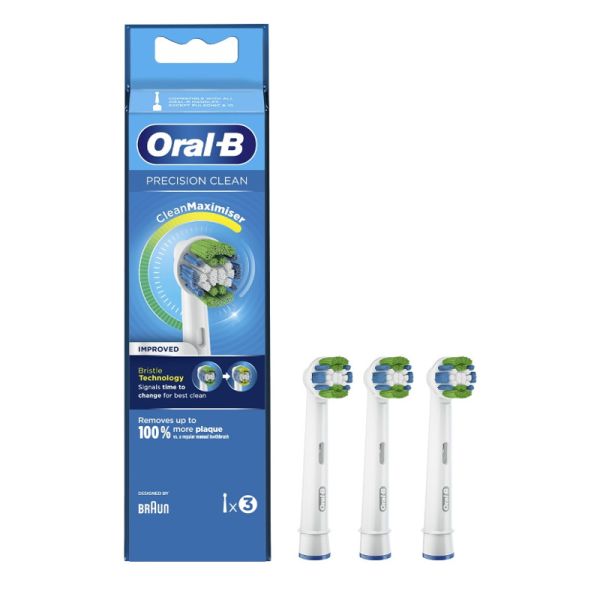 ORAL-B PRECISION CLEAN TESTINE DI RICAMBIO CON CLEANMAXIMISER 3 PEZZI