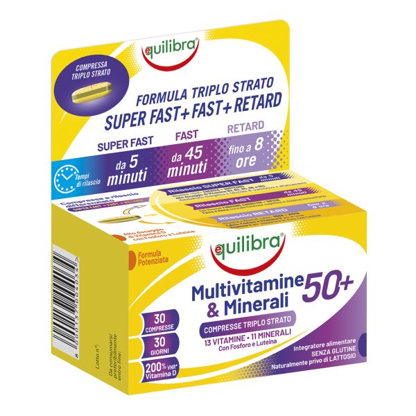 MULTIVITAMINE E MINERALI 50+ 30 COMPRESSE TRIPLO STRATO EQUILIBRA