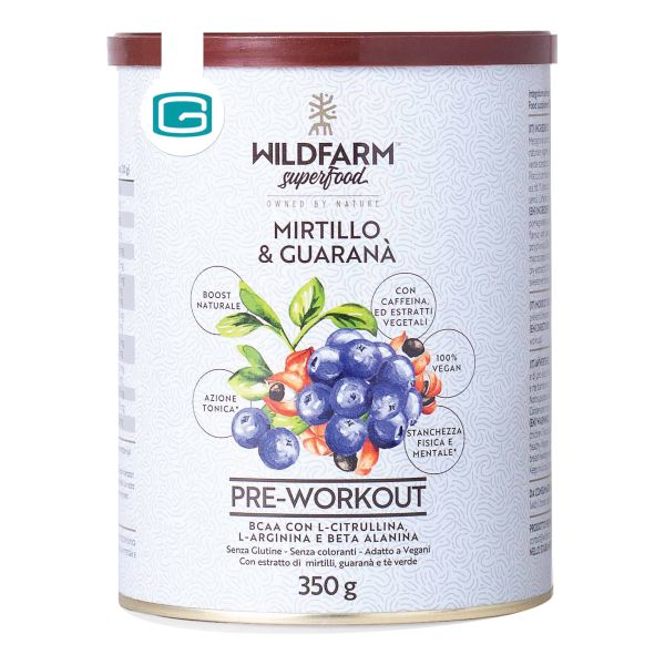 WILDFARM SUPERFOOD PRE WORKOUT MIRTILLO & GUARANA' 350 G
