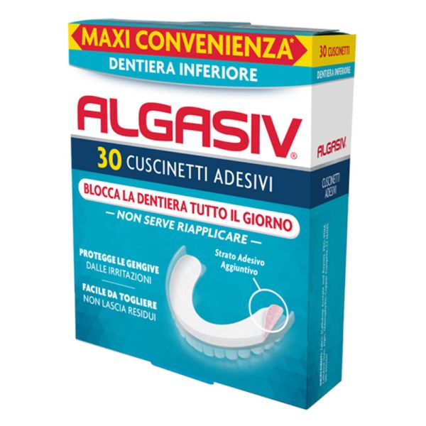 ALGASIV ADESIVO PER PROTESI DENTARIA INFERIORE 30 PEZZI