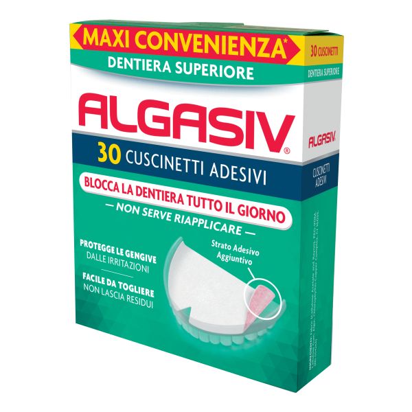 ALGASIV CUSCINETTI ADESIVI DENTIERA SUPERIORE 30 PEZZI