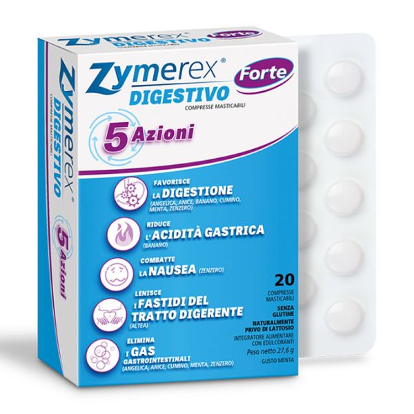 ZYMEREX DIGESTIVO FORTE 5 AZIONI 20 COMPRESSE MASTICABILI