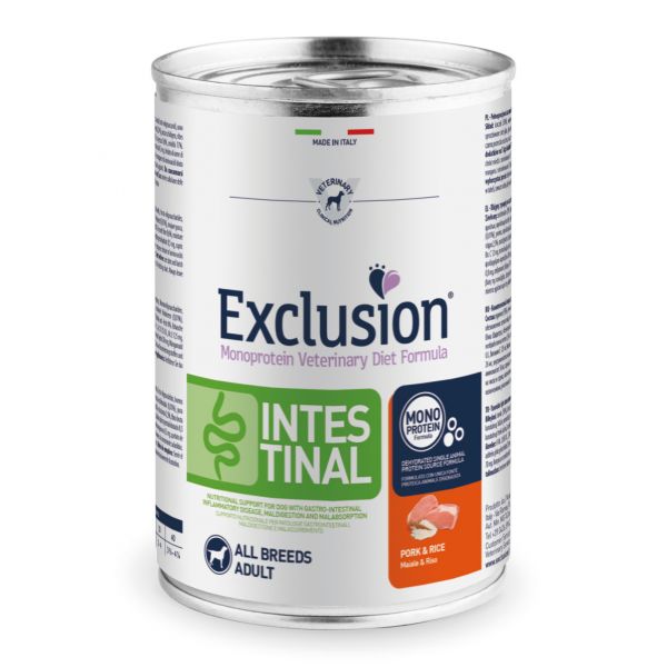EXCLUSION MONOPROTEIN VETERINARY DIET FORMULA INTESTINAL PORK AND RICE 400 G