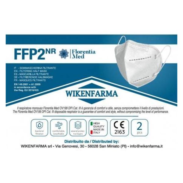 FFP2 FLORENTIA MED MASCHERINA FACCIALE CATEGORIA 3 - 2 PEZZI BIANCO