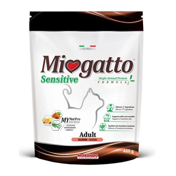 MIOGATTO SENSITIVE SINGLE ANIMAL PROTEIN FORMULA ADULT SALMONE 400 G