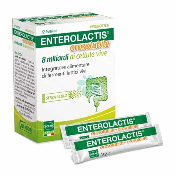 ENTEROLACTIS OROSOLUBILE 8 MILIARDI DI CELLULE VIVE 12 BUSTINE