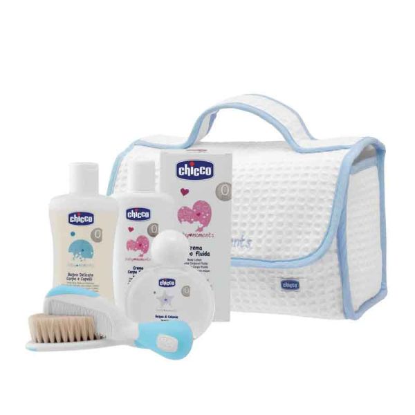 CHICCO BABY MOMENTS BEAUTY CASE AZZURRO KIT BAGNETTO BIMBO