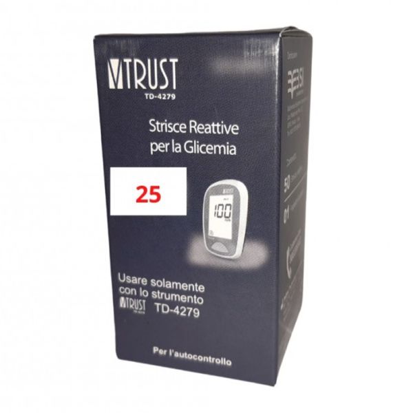 VTRUST TD.4279 GLUC 25 STRISCE REATTIVE PER GLICEMIA