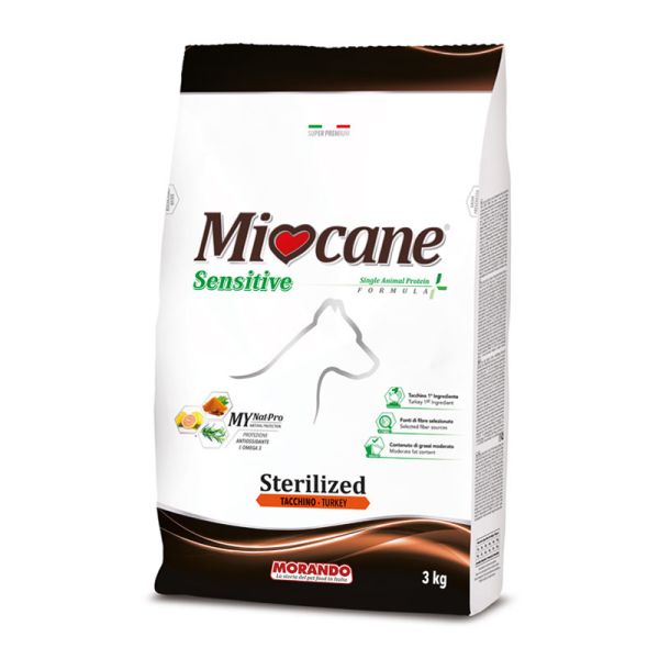 MORANDO MIOCANE SENSITIVE STERILIZED TACCHINO 3 KG