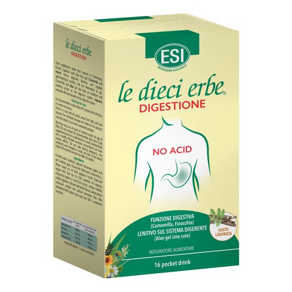 ESI LE DIECI ERBE DIGESTIONE NO ACID 16 POCKET DRINK