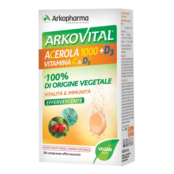 ARKOVITAL ACEROLA 1000 + D3 VITAMINA C&D3